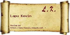 Lapu Kevin névjegykártya